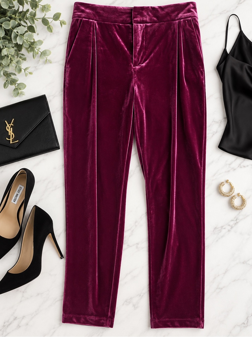 Nine West Velvet Pants – Size Large – Australian Orchid Purple